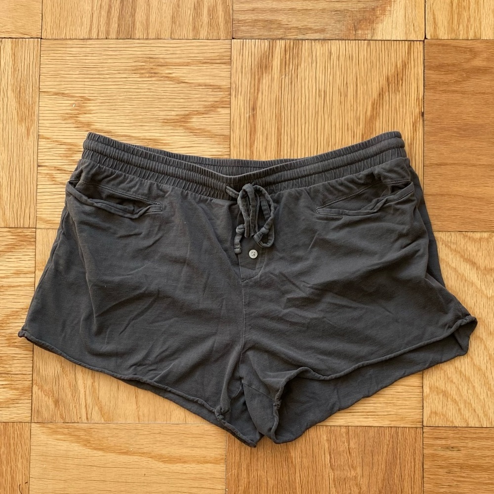 Aerie Gray Boxer Pajama Shorts